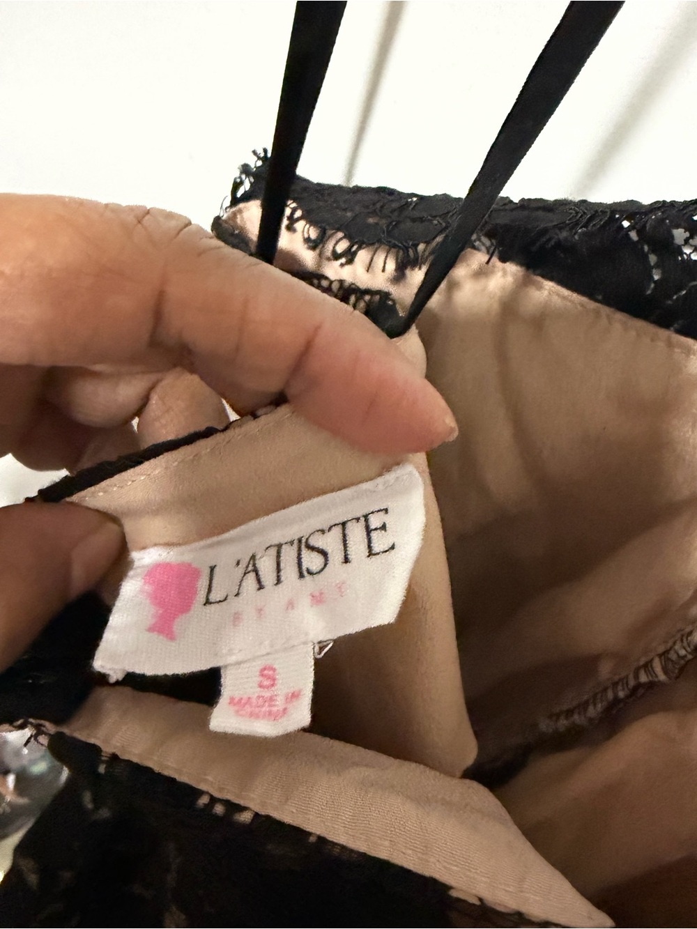 L'ATISTE Black Lace Backless Halter Romper - Picture 3 of 5